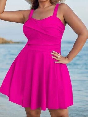 Amazon Women Swim Pink Tankini Dress One-Piece NWOT